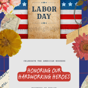 American Worker Tribute Poster – Bold Stars & Stripes Labor Day Design