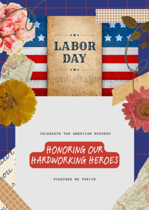 American Worker Tribute Poster – Bold Stars & Stripes Labor Day Design