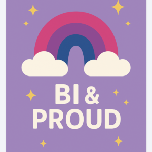 BI & Proud Cute Rainbow Poster (18×24) Fluffy Clouds Star Sparkles Poster