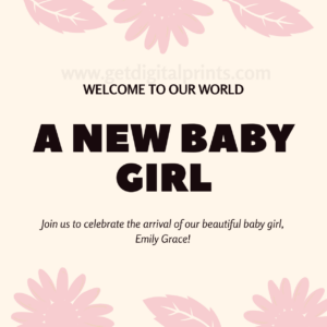 Pastel Meadow Baby Shower Card – Soft Floral Welcome Baby Printable – Gender Neutral Card – Instant Download