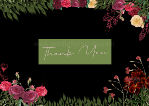 Black Velvet Garden Wedding Thank You Card