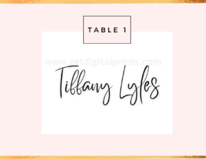 Blush Veil Table Placed Card Template – Romantic Pink Editable Table Placed Card for Any Celebration