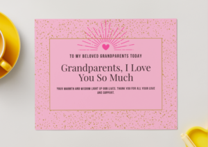 Grandparents I Love You So Much Printable – Pink & Gold Family Tribute Card