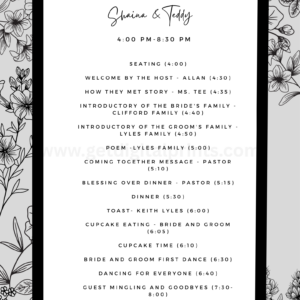 Classic Black Frame Wedding Program – Timeless Monochrome Printable Ceremony & Reception Template