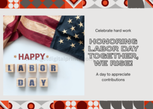 Classic Red & Blue Holiday Card - Labor Day Card