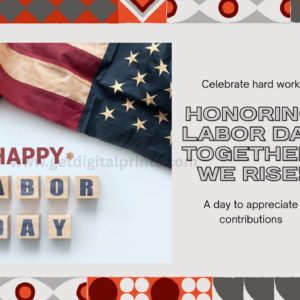 Classic Red & Blue Holiday Card - Labor Day Card