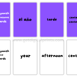 English–Spanish Time & Measures Flash Cards – Bilingual Learning Set
