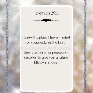 Jeremiah 29:11 Hope & Future Poster – Sparkle Border Christian Wall Art