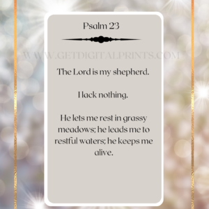 Psalm 23 The Lord Is My Shepherd Poster – Neutral Gold Christian Wall Art