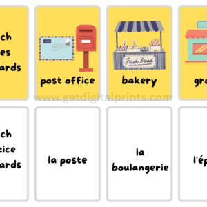 French Places Flash Cards – Beginner French Vocabulary Printables