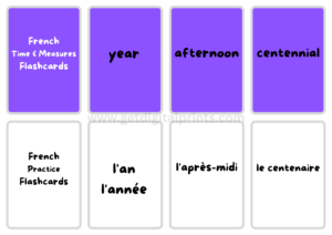 French Time & Measures Flash Cards – Learn Time Vocabulary in French