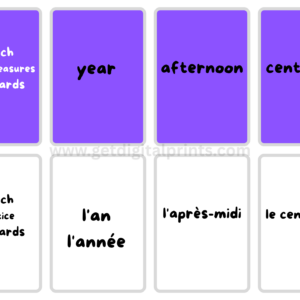 French Time & Measures Flash Cards – Learn Time Vocabulary in French