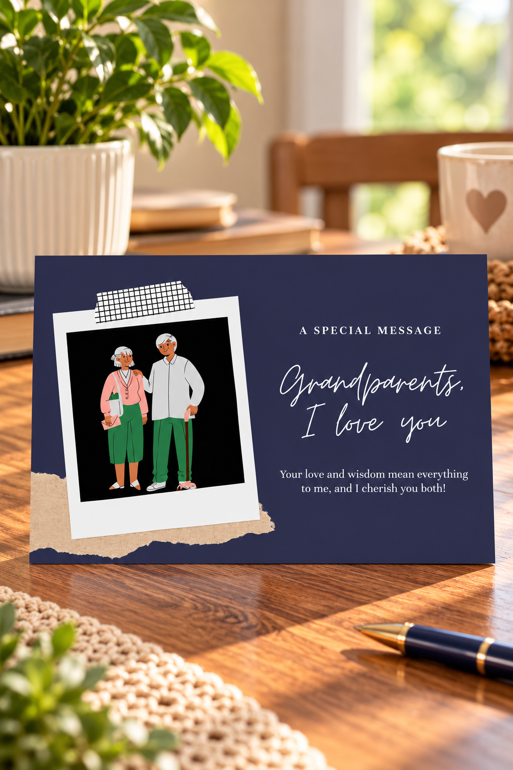 This classic Grandparents, I Love You printable card is designed as a timeless expression of family love.