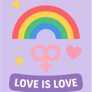Love Is Love Rainbow Poster (18×24) Soft Pastel Look With Sweet Sparkle Poster