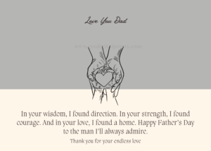 Love You Dad Printable Father’s Day Card – Elegant Minimalist Grey & Cream Design