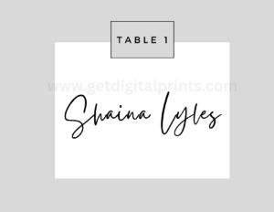 Minimalist Grey Table Placed Card – Clean Modern Printable Ceremony Table Placed Cards  Template