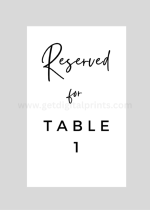 Minimalist Grey Table Reserved – Clean Modern Printable Ceremony Table Reserved Template
