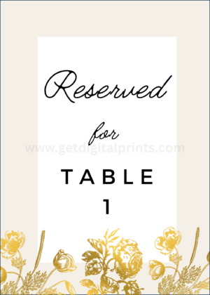 Minimalist Ivory Table Reserved – Clean Modern Printable Ceremony Table Reserved Template
