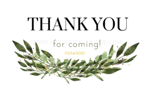 Olive Branch Thank You Card – Green Foliage Appreciation Card