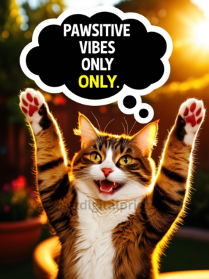 Pawsitive Vibes Only Cat Poster