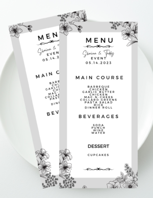 Noir Garden Event Menu Template