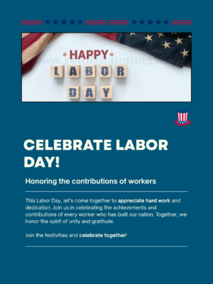 Proud American Labor Poster – Minimal Modern Patriotic