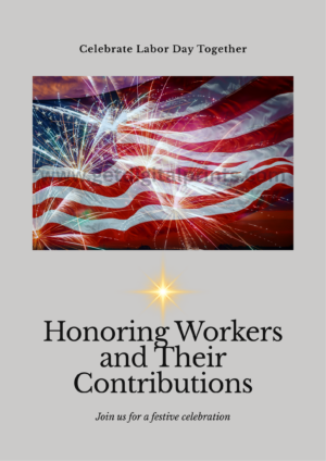 Proud Workforce Celebration Poster – Modern Red, White & Blue Layout