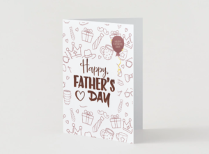 Happy Father’s Day Printable Card – Dad & Kids Silhouette Modern Design
