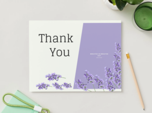Lavender Breeze Thank You Card – Modern Purple Floral Design