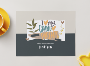 I Love My Grandparents Printable Card – Neutral Botanical Family Art
