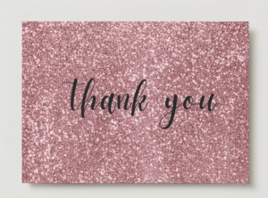 Rose Gold Sparkle Thank You Card – Glam Glitter Appreciation Card