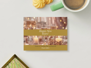 Champagne Glow New Year Card