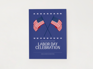 Celebrate Hard Work Poster – Patriotic Red & Navy Labor Day Design