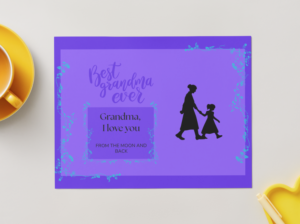 Best Grandma Ever Printable Card – Purple Grandmother Love Wall Art