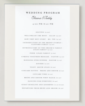 Minimalist Ivory Wedding Program – Clean Modern Printable Ceremony Timeline Template