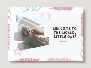 Welcome Baby Photo Card Printable | Newborn Greeting – Baby Shower Card – Instant Download Template