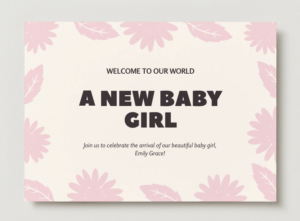 Pastel Meadow Baby Shower Card – Soft Floral Welcome Baby Printable – Gender Neutral Card – Instant Download