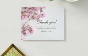 Cherry Blossom Wedding Thank You Card