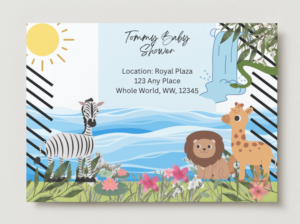 Sunshine Safari Baby Card – Cute Animal Baby Shower Printable – Gender Neutral Jungle Theme