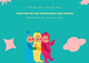 Together We Are Unstoppable Sibling Printable – Illustrated Family Bond Art