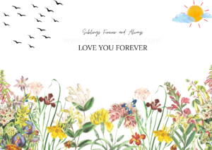 Love You Forever Sibling Printable Card – Minimal Floral Family Art