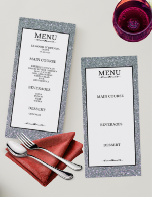 Silver Gleam Event Menu Template