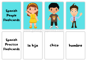 Spanish People Flash Cards – Beginner Vocabulary Learning Cards
