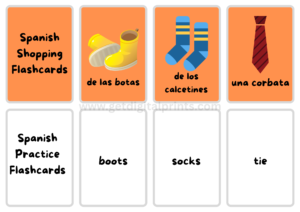 Spanish Shopping Flash Cards – Practical Vocabulary Learning Cards