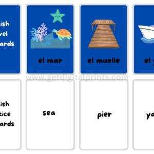 Spanish Travel Flash Cards – Beginner Spanish Vocabulary Printables