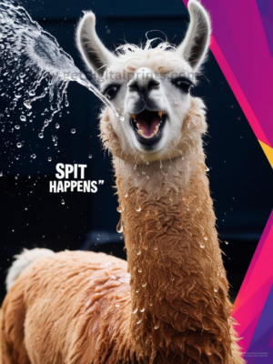 Spit Happens Llama Poster