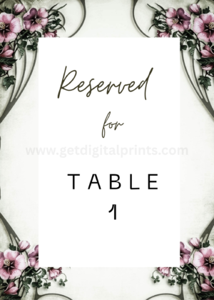 Vintage Floral Wedding – Dusty Rose & Plum Elegant Ceremony Table Reserved Template