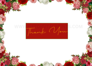 Vintage Rose Frame Thank You Card – Classic Red & Ivory Floral Variety Set