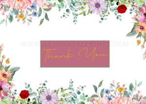 Wildflower Charm Thank You Card – Soft Pastel Floral Border