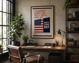 Celebrate the spirit of American workers with this premium Labor Day digital poster. Perfect for events, celebrations, workplace recognition, and patriotic decor poster.